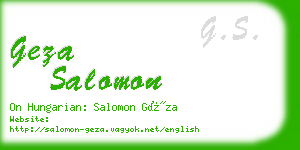 geza salomon business card